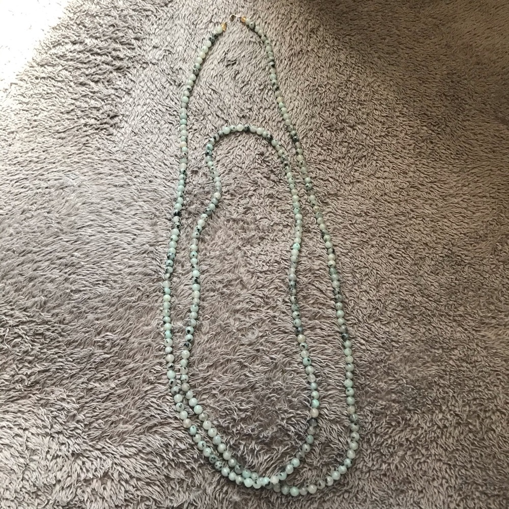 Long beaded wrap necklace